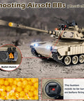 1/18 Scale M1A2 Abrams RC Tank With 2.4G Remote Control, BB Shooting, Smoke, Sound And Lights, 165ft Range, battle scene