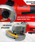 Powerful 9 Amp Four And A Half Inch Angle Grinder With Paddle Switch 12000 RPM Adjustable Guard Includes Grinding Wheel