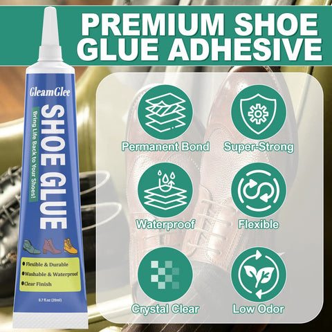 Pro Grade Flexible Shoe Repair Adhesive 20 Ml 2 Pack, Extra Strong Clear Waterproof Glue overview with features and tube