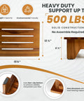 6.5 Inch Wooden Step Stool For Adults No Assembly Required Handy Boost To Reach High Shelves 500 Lbs Capacity details image