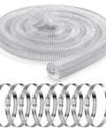 4 Inch PVC Dust Collection Hose 30 Ft Long Flexible Clear Vacuum Fume Hose With Stainless Steel Clamps Set Heavy Duty Puncture Resistant