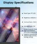 Display specifications for Hardcore 55 Inch Floor Standing Outdoor Digital Signage With Kickass 4500 Nits Brightness.