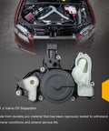 Volkswagen 2.0T PCV Valve Oil Separator Crankcase Vent Valve Replacement shown with engine, OEM grade