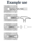 Instructions for using Pro Grade Dowels and Fasteners Kit with nylon dowels and hex screws for masonry projects.