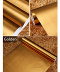 Gold Stainless Steel Look Peel And Stick Wallpaper Self Adhesive Cleanable Removable For Cabinets, Appliances, 17.71 In By 78.7 In