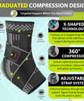 Ankle Brace With Strap For Pain Relief From Sprains And Plantar Fasciitis, Achilles Tendonitis Support, Black Size L