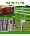 Displaying wide applications of Heavy Duty Fence Post Repair Kit 2 Inch Width Ground Spike Anchor, including fences and railings.