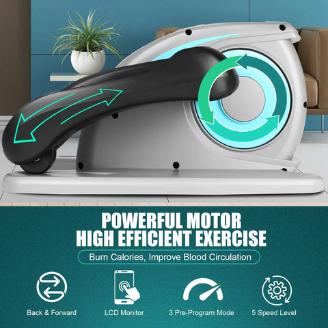 Under Desk Elliptical Machine For Home Office Use with LCD, portable motorized exerciser for seniors, super quiet design