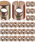 Bulk 50 Pcs M6 Barrel Nuts Kit For Cross Dowels Slotted Nuts Replacement Hardware Gold Finish M6 x 10 mm x 13 mm