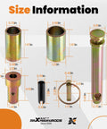 Heavy Duty Quick Hitch Adapter Bushing Kit For Category 1 Tractors With Top Link Pin And Lynch Pin, Galvanized Steel parts dimensions