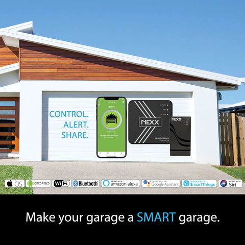 Smart WiFi Garage Door Controller NXG 300 Remotely Open And Close Your Garage With App Works With Alexa Google Assistant And Siri No Hub Required Voice Control WiFi Black
