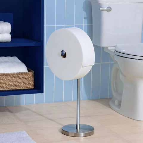 Ultra Soft Forever Roll Starter Kit With Brushed Stainless Steel Holder Includes Two Ply Forever Rolls For Long Lasting Comfort