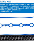 Blue silicone valve cover gasket kit with four circular gaskets