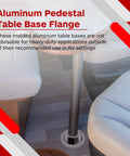 Built Tough Aluminum Rv Table Floor Mounting Base With Heavy Duty Pedestal Replacement Hardware complete screw pack beside a seat.