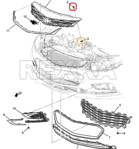 Exploded view of 15 Sets Fender Liner Bumper Cover Splash Shield Wheelhouse Liner Bolt Screw U Nuts Kit for GM cars.