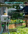 Brass Sprinkler Timer With Waterproof LCD Screen, Programmable Hose Watering System for Garden, Lawn and Yard, in use