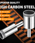 10 Piece Diamond Drill Bit Set For Glass Tile Ceramic Marble And Granite With Precision Diamond Cutting close-up view