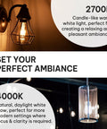 Image illustrating 2700K warm light ambience with Vintage LED Edison Bulbs 60W Equivalent For Home Decor, showcasing soft glow lighting.