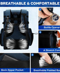 Soft Lightweight Leakproof Backpack Cooler For 35 Cans with pockets, bottle opener, breathable padded back, blue color