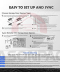 Instruction sheet for Universal Garage Door Opener Remote 893Max 890Max setup with major openers, troubleshooting included.