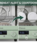 Huge 20 Liter Sublimation Oven For Mugs Tumblers And Bottles Featuring Hella Smooth One Touch Auto Bake Mode with digital timer display.