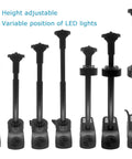 Water Pump Kit With Mushroom And Blossom Spray Heads, 12 LED Fountain Ring, 6 Ft Cord, variable height options shown