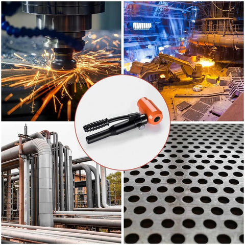 15-Ton Hydraulic Knockout Punch Set For Conduit One Half Inch To Four Inch Handheld Cutter With 10 Dies in industrial setting