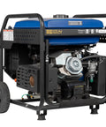 10000 Peak Watt Portable Gas Generator With Remote Electric Start And Transfer Switch Ready Build For No Sweat Camping And Reliable Home Emergency Backup Power Featuring 12 Hour Run Time side view showing engine and wheels