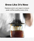 Universal Coffee Press Filter Cap Replacement For Compact Models That Seal Tight No Fuss BPA-Free Food-Grade Plastic Accessory