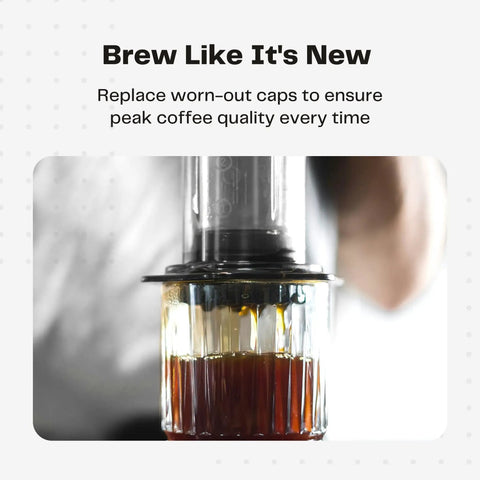 Universal Coffee Press Filter Cap Replacement For Compact Models That Seal Tight No Fuss BPA-Free Food-Grade Plastic Accessory