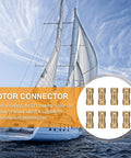 8PC Solid Brass Shaft Coupling Connectors For RC Model Motor Accessories shown with sailing boat in background and couplers displayed.