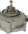 Front view of Dorman vacuum pump for Ford/Lincoln; silver aluminum housing, brass drive shaft, side hose port.