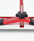 Heavy Duty Red Anodized T Track Hold Down Clamps With T Bolts And Washers For Woodworking And Milling Badass Shop Gear, securing a workpiece.