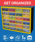 24 Drawer Plastic Storage Cabinet For Garage Organization And Small Parts Beads Bricks Tools Makeup And Crafts, Heavy Duty Organizer
