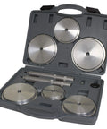 Heavy Duty Truck Bearing Race And Seal Driver Set With Six Drivers And Handle Extension case open showing components