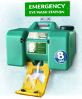 8 Gallon Portable Eye Wash Station With Wall Mount OSHA Compliant Emergency Eyewash System With Mirror And Dual Spray Nozzles