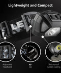 Super Bright Led Headlamp Two Pack with awesome lighting modes, adjustable headband, shockproof rubber coating, 45° tilt, lightweight design
