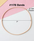 Heavy Duty Rubber Bands Size 117B For Large Bundling Shipping And Warehouse Use 50 Per Pack Beige shown with measurements.