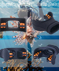 Close-up of Three Pack Black Silicone Snorkel Mouthpieces For Scuba Regulators With Regulator Ties, detailed view