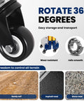 Heavy Duty Foldable Welding Table Built Tough As Nails With Two Thousand Pound Capacity, height adjustable steel workbench caster wheel detail.