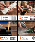DIY Ready 420 Piece Rotary Tool Accessories Kit for Dremel with carving bits, sanding bands, cutoff wheels, cutting disc.