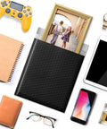 Black Bubble Mailers 8.5x12 Inches Pack Of 40 Padded Envelopes with photo and items demonstrating use for books and gear