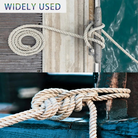 Rope knots using 100 Feet Three Strand Twisted Polypropylene Rope Manila Rope Substitute For Indoor And Outdoor Use