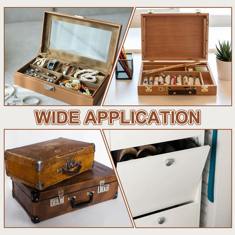 Two Pack 6.7 Inch Folding Lid Stays Built Like A Tank Heavy Duty Metal Hinges No Sweat Setup Ideal For Wooden Crates Display Trunks And Vintage Treasure Chests Silver Hardware in various storage solutions.