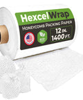 Eco Friendly Honeycomb Packing Paper For Shipping And Moving, Your Go To Sustainable Bubble Wrap Alternative That Cushions Fragile Items, No Tape Needed, White 12 Inch By 1400 Foot Roll For Easy And Safe Packing.