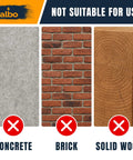 Image showing surfaces not suitable for Knockout Drywall Anchor Kit With Screws for hollow walls: concrete, brick, and solid wood.