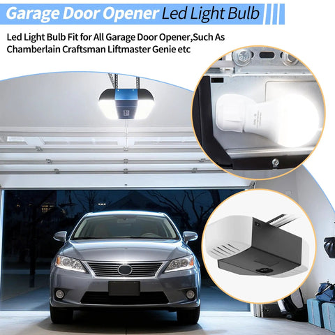 Bright 4000K White LED Garage Door Opener Bulbs Two Pack, E26 Base, installed in Chamberlain LiftMaster opener