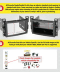 Ultimate Double and Single DIN Car Stereo Installation Kit for 2006 to 2017 Non-Amplified General Motors Rides shown with guide