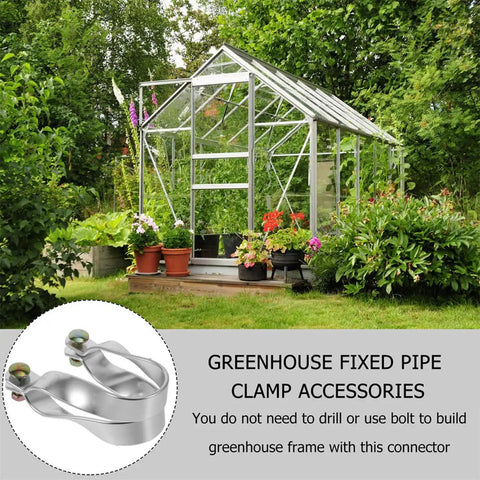Aluminum Alloy U Shaped Tube Clamp Cross Connector For Greenhouse Frame 34mm Tube Bracket Heavy Duty Plant Support Fixing Hardware Built To Last Ideal For Greenhouses And Garden Projects, Easy To Install, Rust Resistant Aluminum, Durable Cross Connector