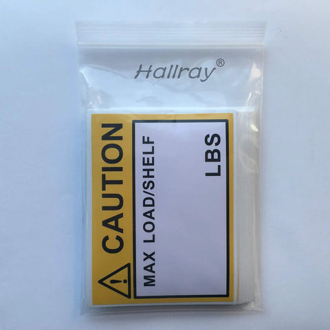 Heavy Duty Pallet Rack Capacity Labels For Warehouse Cross Beams With Dead Simple Max Load Warnings That Are Self Adhesive And Rock Solid Build For Zero Headache Facility Safety Gear Pack Of One Hundred in clear packaging.